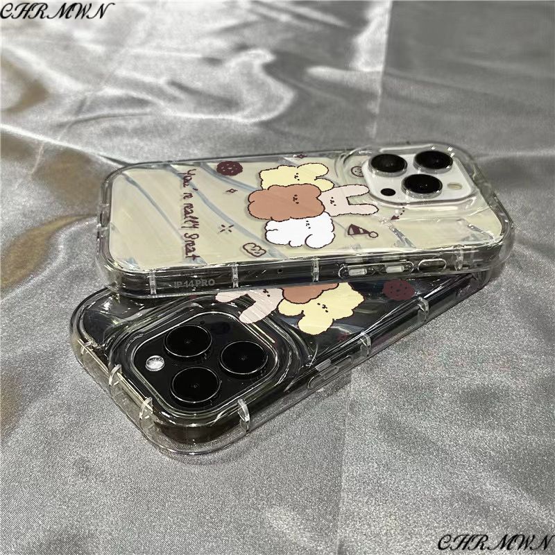 Ốp điện thoại iPhone14promax Gấu Thỏ Nhỏ vỏ mềm 1312/11 táo dễ thương 7/8Plus trong suốt xr/Ins WQGV
