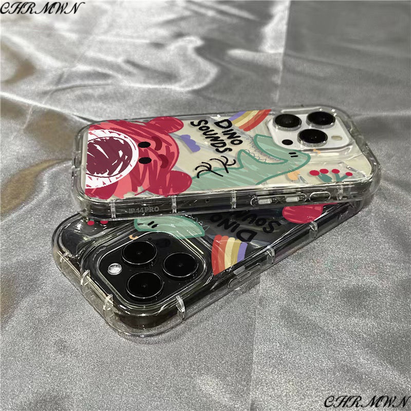 Ốp Điện Thoại Mềm Trong Suốt Họa Tiết Gấu Và Dâu Tây Dễ Thương Cho Iphone 1312 Xr 87 11 / 14 Pro Max