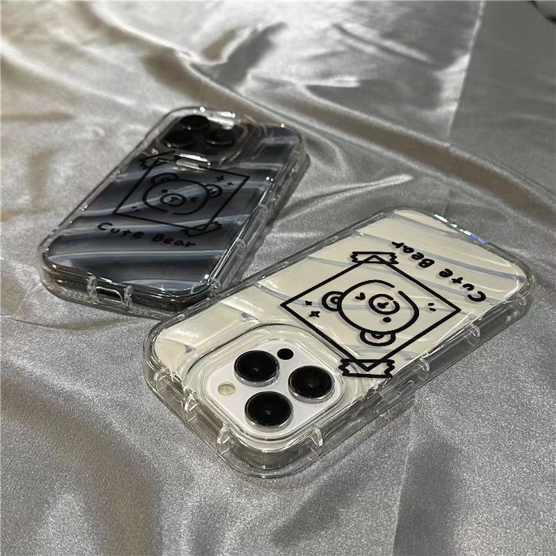 Ốp Điện Thoại Trong Suốt Cho Iphone14Promax11 plusiPhone14promax11713128Ốp Điện Thoại Mềm Hình Vuông In Hình Gấu Dễ Thương Cho Apple / C7E9 / xrsins