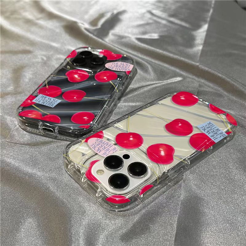 Ốp Điện Thoại Mềm Trong Suốt Họa Tiết Cherry To Dễ Thương Cho iPhone14promax / plus / xr8 13127sins11