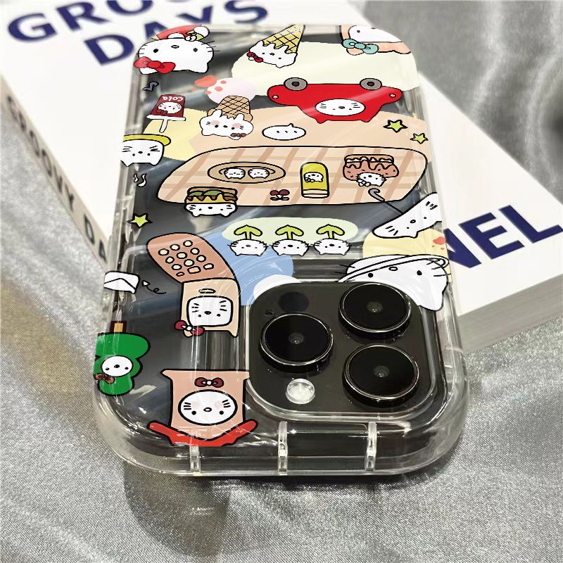 Ốp Điện Thoại Mềm Trong Suốt In Hình Mèo Hoạt Hình Dễ Thương Cho iPhone14promax 1312 / 11 7 / 8plus xr / sins N7V0