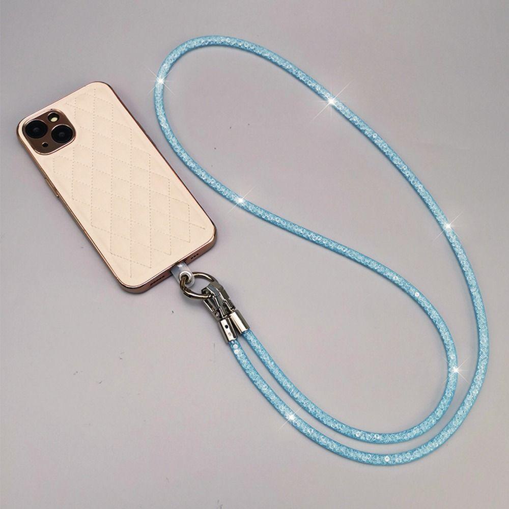 BEBETTERM Dây Đeo Điện Thoại / Móc Khóa Đính Đá Pha Lê Lấp Lánh Chống Thất Lạc Tiện Dụng