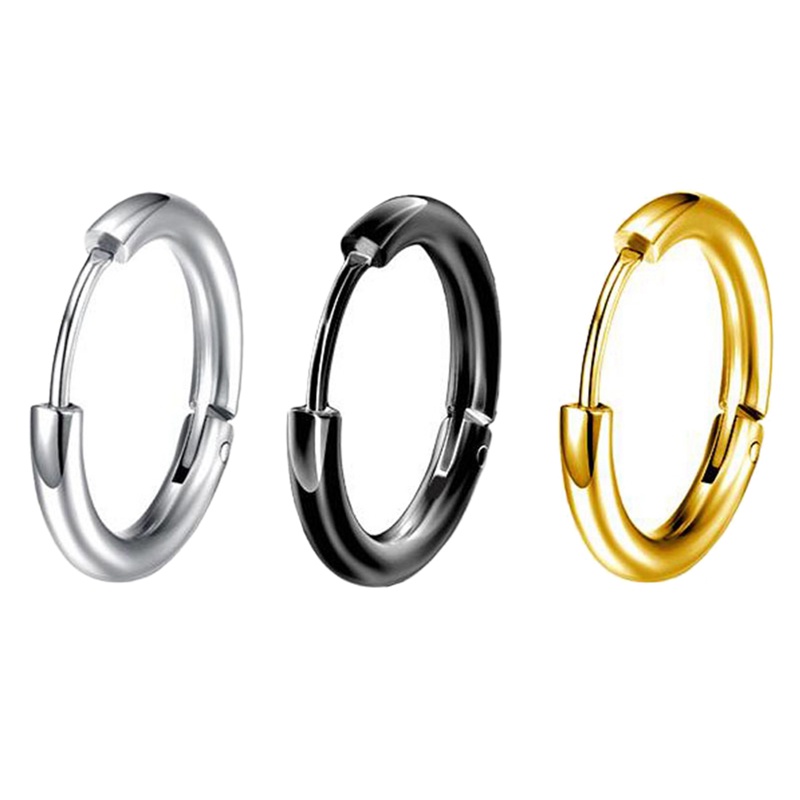 1 Khuyên Tai Tròn Bằng Thép Không Gỉ Thời Trang