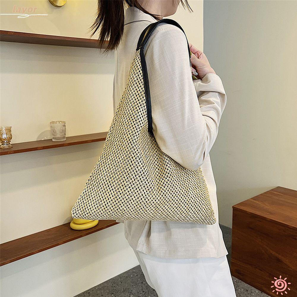 LAY Túi Xách Đan Cói Đeo Vai Sức Chứa Lớn Thời Trang Mùa Hè