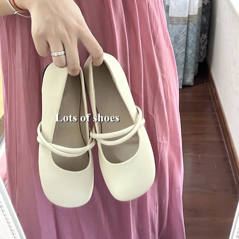 Giày Da Mũi Tròn Đế Mềm Phong Cách Mary Jane Hàn Quốc Cho Nữ