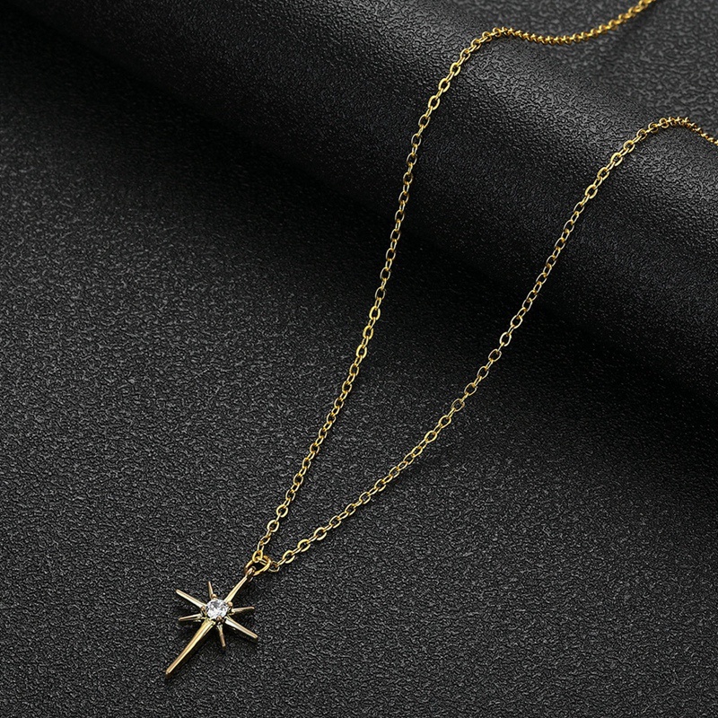 Vòng cổ Mạ Vàng 14K Mặt Hình Ngôi Sao Đính Đá Thời Trang Cho Nữ