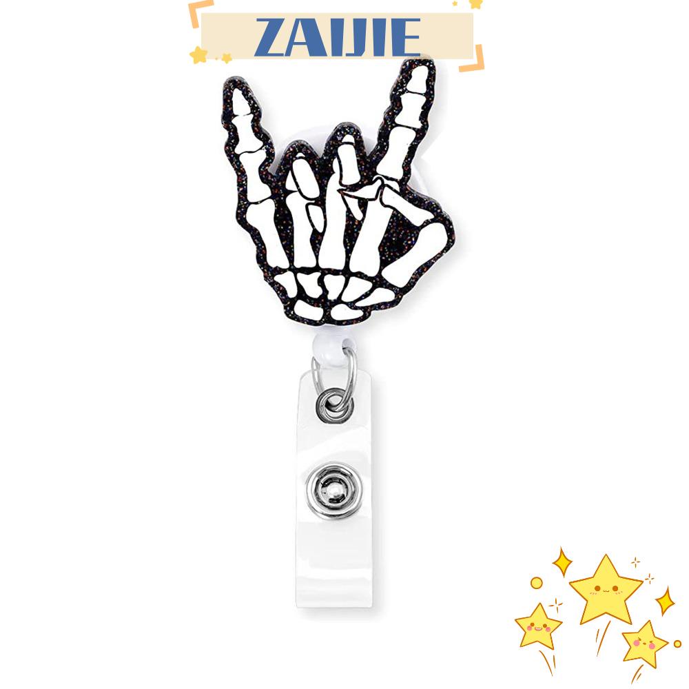 ZAIJIE24 Móc Chìa Khóa Có Thể Thu Gọn Bằng Acrylic Để Đựng Thẻ Id Tiện Dụng Và Bền