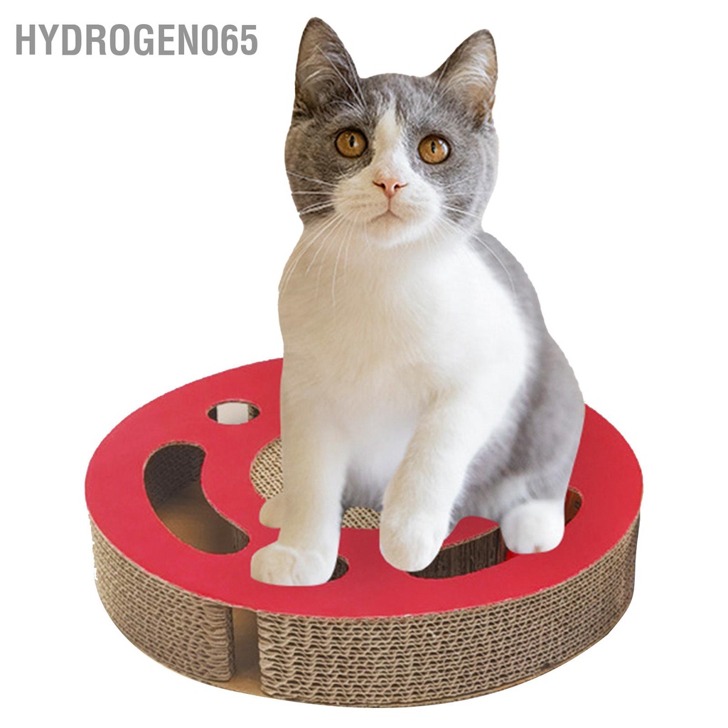 Hydrogen065 Cat Scratcher Pad Đồ chơi tương tác 3 trong 1 cào hình tròn dày cho mèo con có chuông bóng