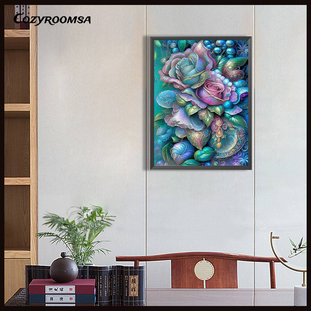 Tranh Đính Đá Kim Cương Toàn Bộ 5D DIY Hình Vẽ Hoa Lá