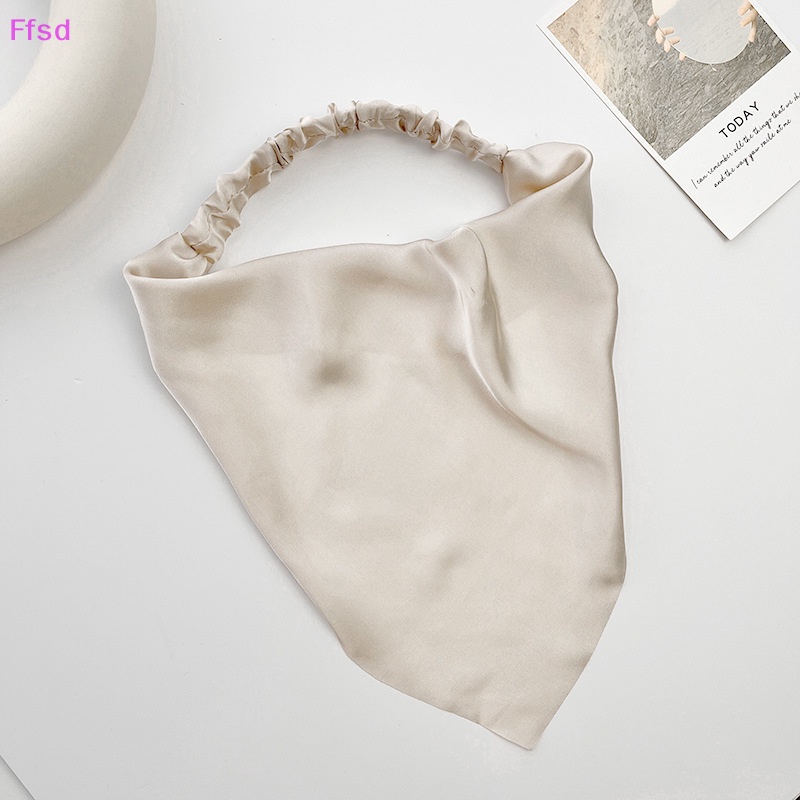 {Ffsd} Khăn Voan Trùm Đầu Bandana Hình Tam Giác Co Giãn Màu Trơn Trang Trí Tóc Thời Trang Mùa Hè Dành Cho Bạn Nữ * Bán Chạy