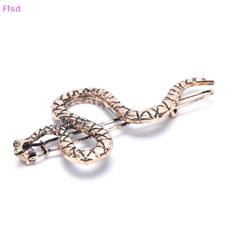 {Ffsd} Kẹp Tóc Kim Loại Hình Rắn Màu Vàng Phong Cách Punk Thời Trang Mới * Bán Chạy Cho Nữ