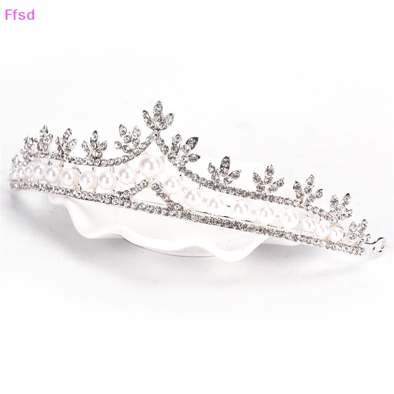 Băng Đô Cài Tóc Hình Vương Miện Đính Đá &amp; Ngọc Trai Cho Cô Dâu