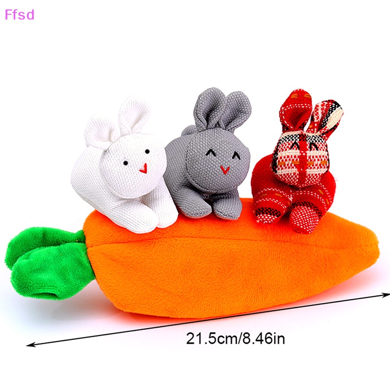 Đồ Chơi Thỏ Nhồi Bông 3 Bánh Bao Trong Ví Cà Rốt Mini Trang Trí Lễ Phục Sinh