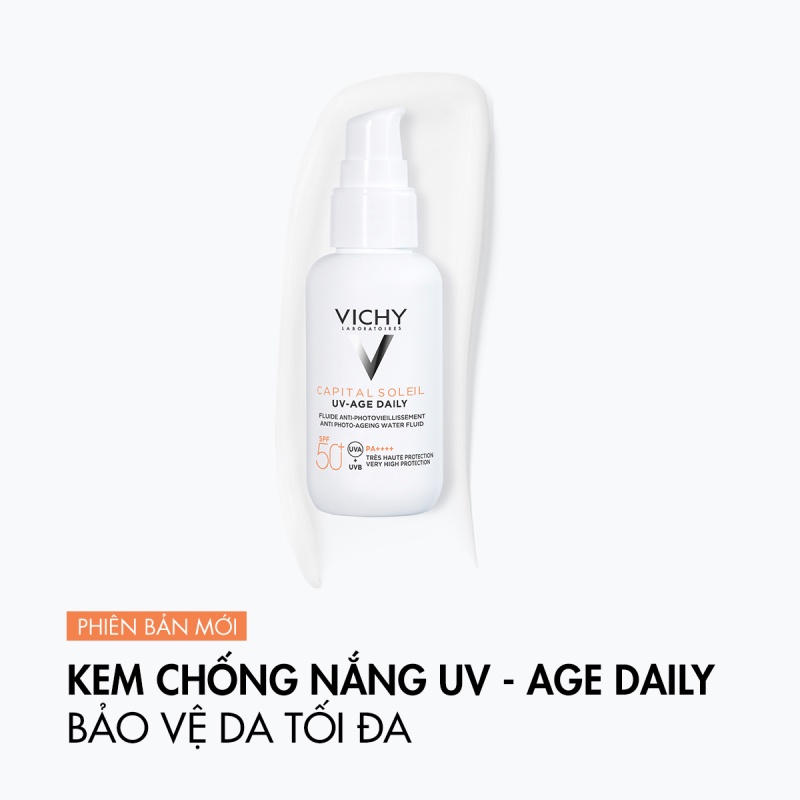 Gel chống nắng bảo vệ da và ngăn ngừa thâm nám, đốm nâu, nếp nhăn Vichy UV Age daily 40ml