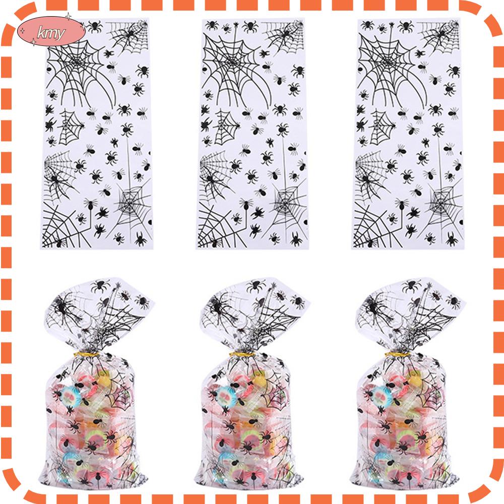 KRNY Set 50 Túi Nhựa Trong Suốt Đựng Bánh Kẹo Trang Trí Halloween
