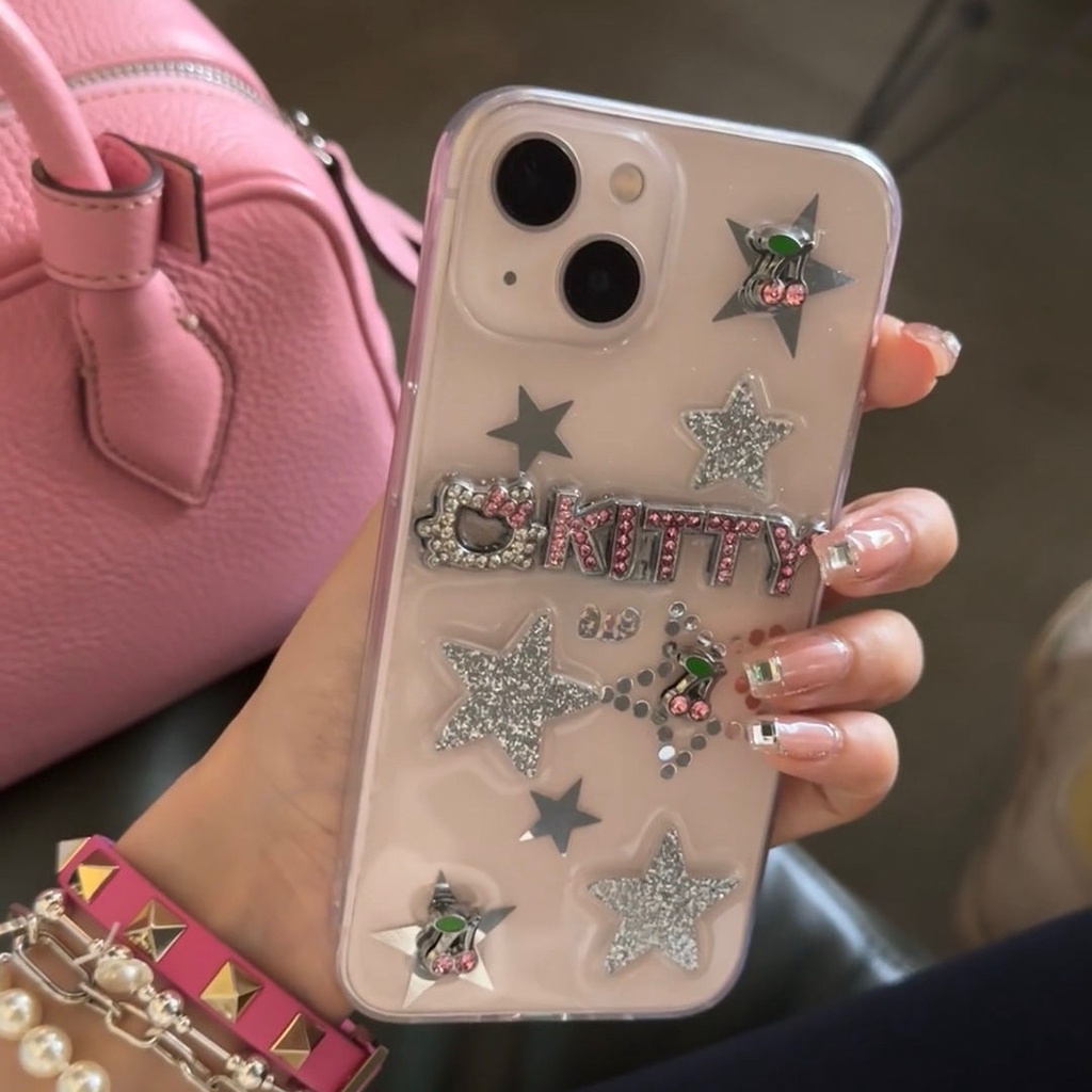 Ốp Điện Thoại Mềm Chống Rơi In Hình Mèo XINGX Kitty Đính Đá Cho Iphone13 14promax 12 11 Xs 8P