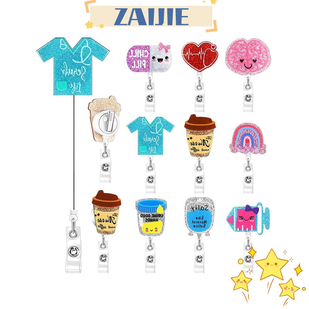 ZAIJIE24 Set 9 Giá Đỡ Móc Chìa Khóa Acrylic Có Thể Thu Gọn Siêu Bền Tiện Dụng Cho Y Tá / Văn Phòng