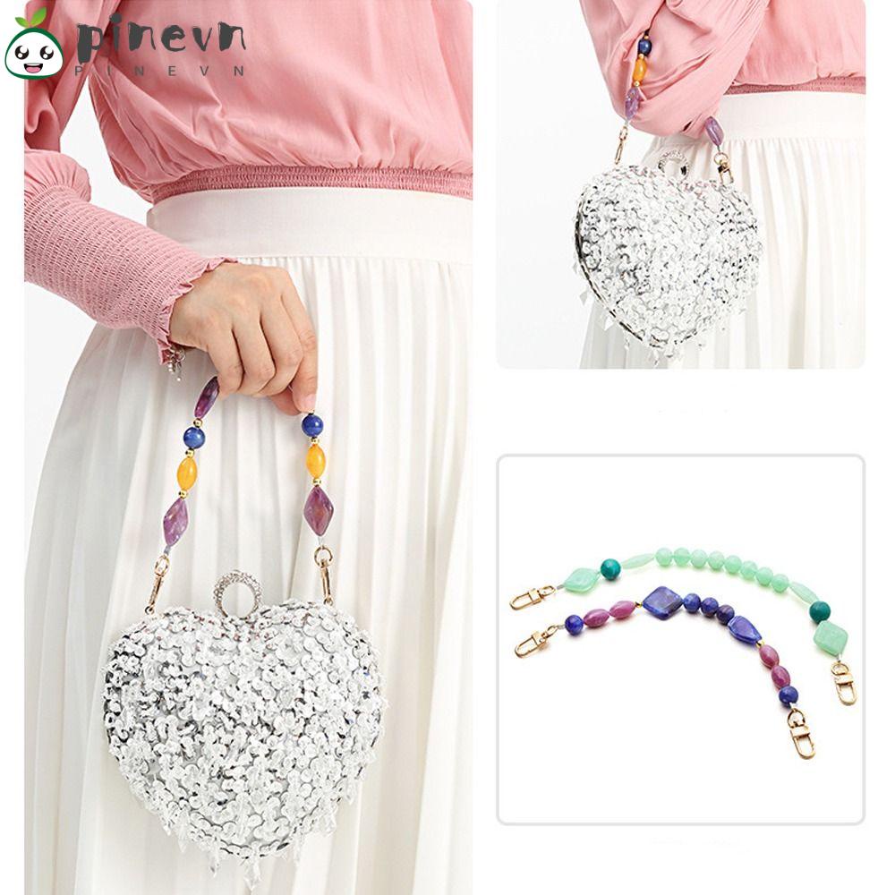 PINEVN Dây Xích Bằng Hạt Resin Thay Thế DIY Nhiều Màu Sắc Trang Trí Túi Xách