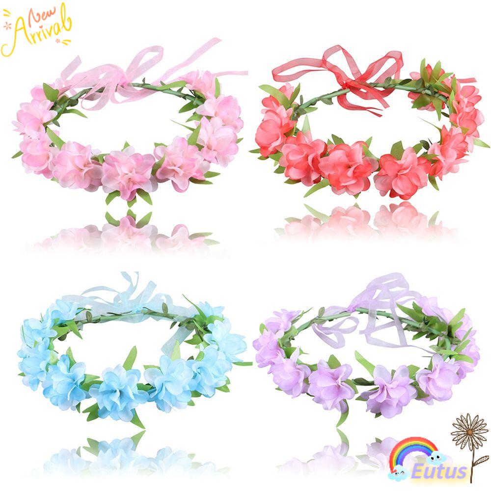 EUCA Vòng Hoa Đội Đầu Màu Sắc Thời Trang Dành Cho Cô Dâu