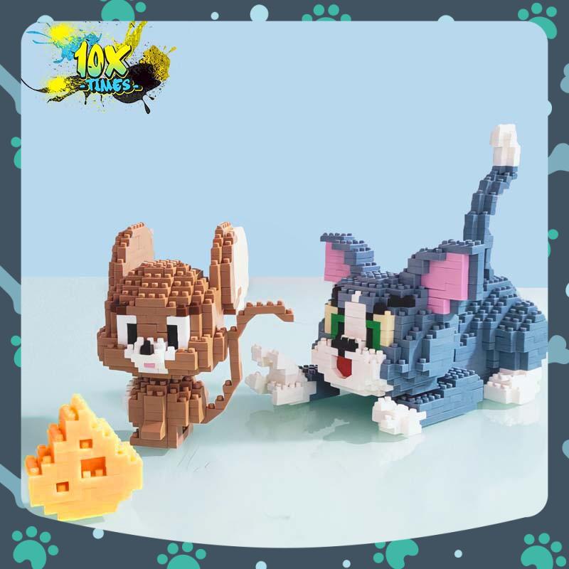 Đồ chơi lắp ráp 3d Tom and Jerry (mèo và chuột) dễ thương cute quà tặng sinh nhật trẻ em bạn trai bạn gái