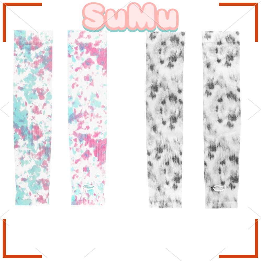 Set 2 Cặp Găng Tay Chống Nắng / Tia UV Bằng Lụa Lạnh Mỏng Dáng Rộng Dành Cho Hoạt Động Ngoài Trời