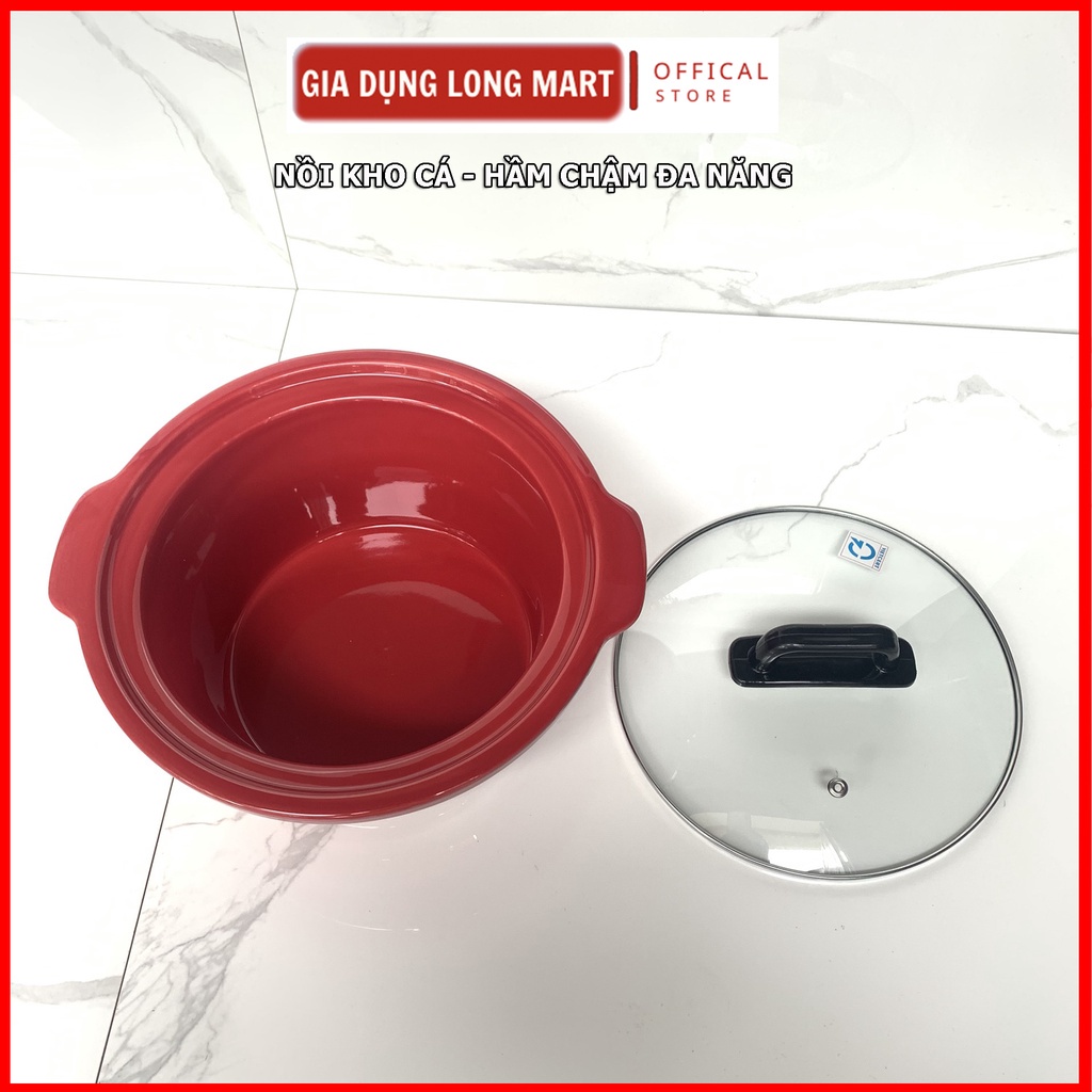 Nồi Kho Cá, Hầm Cháo Chậm Đa Năng RAIKA 2.5L Hàng Bảo Hành Chính Hãng 12 Tháng