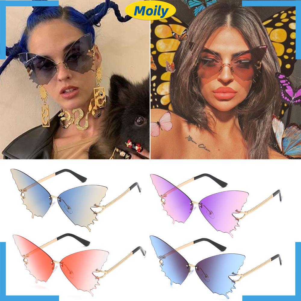 MOILYVN Kính Mát Gọng Kim Loại Hình Bướm Thời Trang Cho Nữ