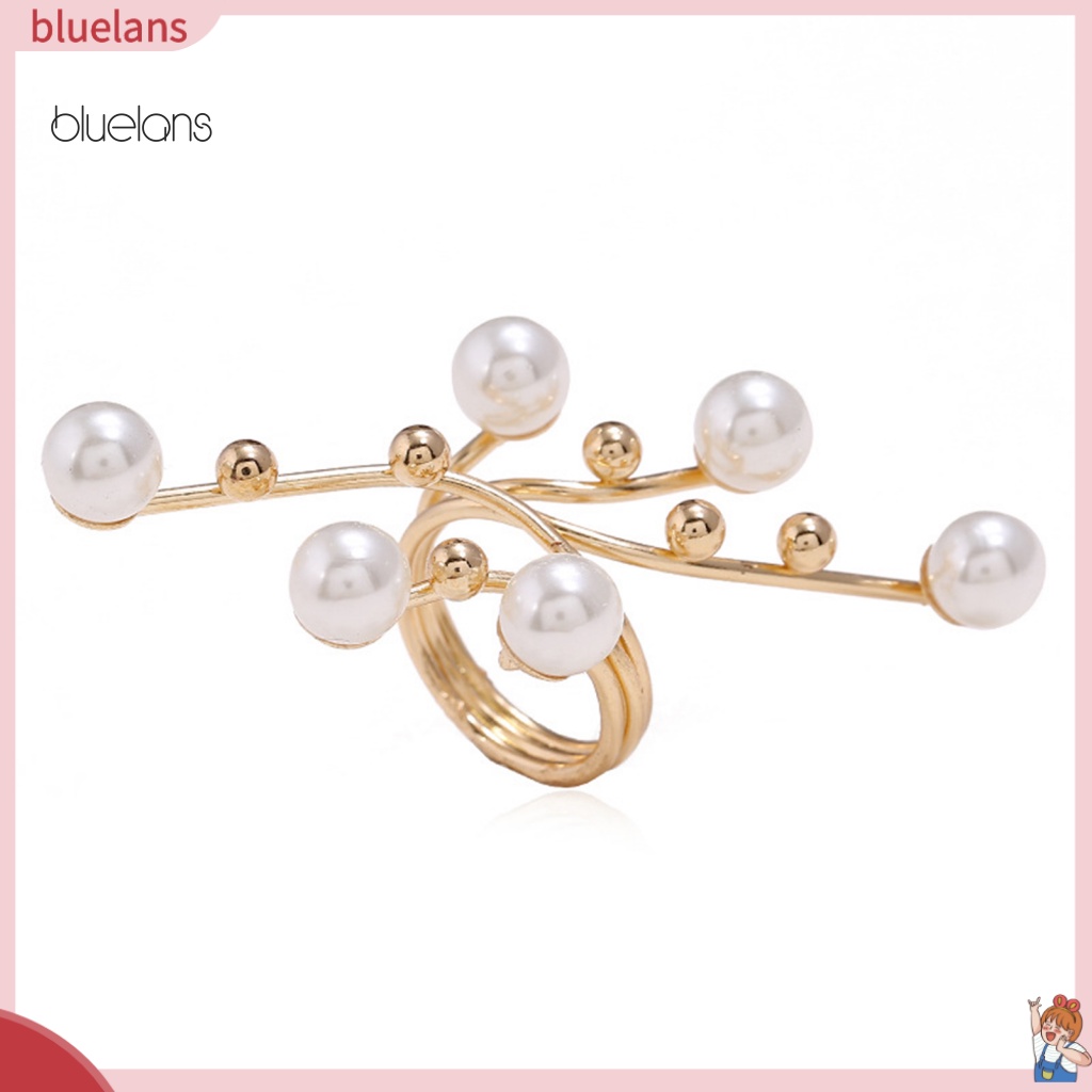 Nhẫn Hở Đính Ngọc Trai Nhân Tạo Kiểu Dáng Thanh Lịch Thời Trang