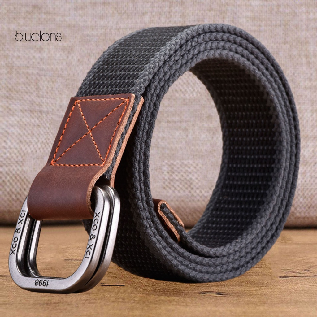 Thắt Lưng Vải Canvas Khóa Đôi Phong Cách Thể Thao Đơn Giản Thời Trang Cho Nam Và Nữ