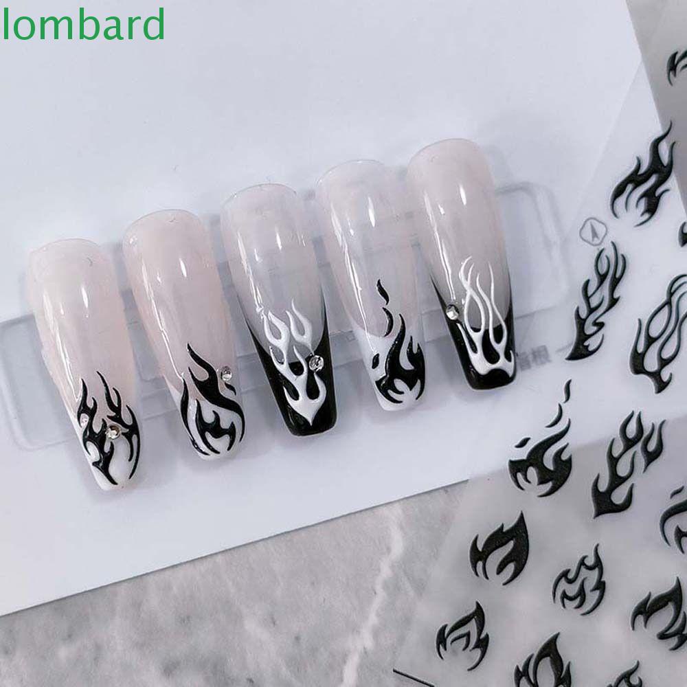 LOMBARD Miếng Dán Trang Trí Móng Tay Hình Thỏ Trái Tim Màu Đồng