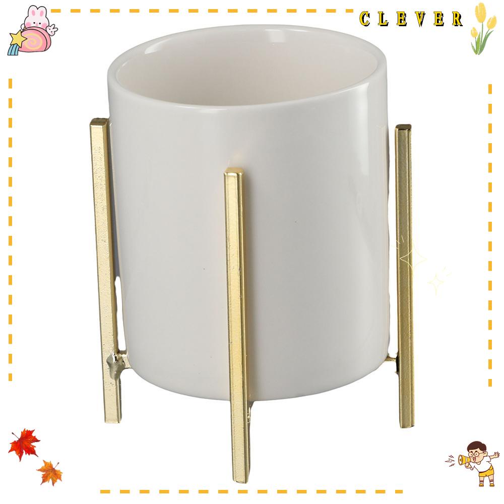 CLEVER Giá Đỡ Bút / Đồ Trang Điểm Để Bàn Bằng Sứ / Kim Loại Cỡ Lớn Tiện Dụng Cho Văn Phòng
