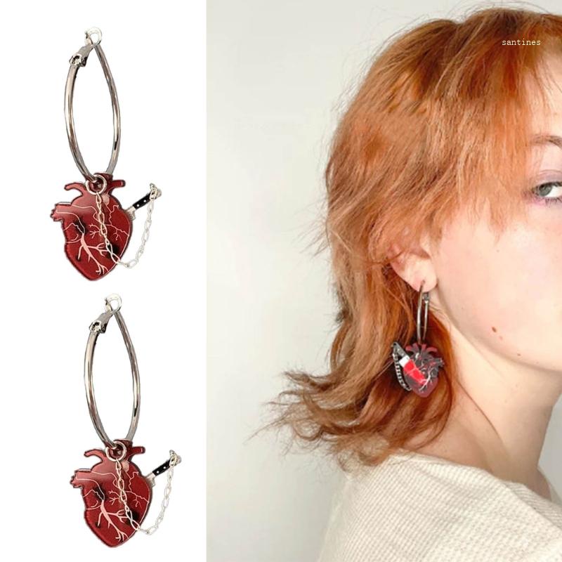 Bông Tai Hình Trái Tim Nhỏ Phong Cách Gothic