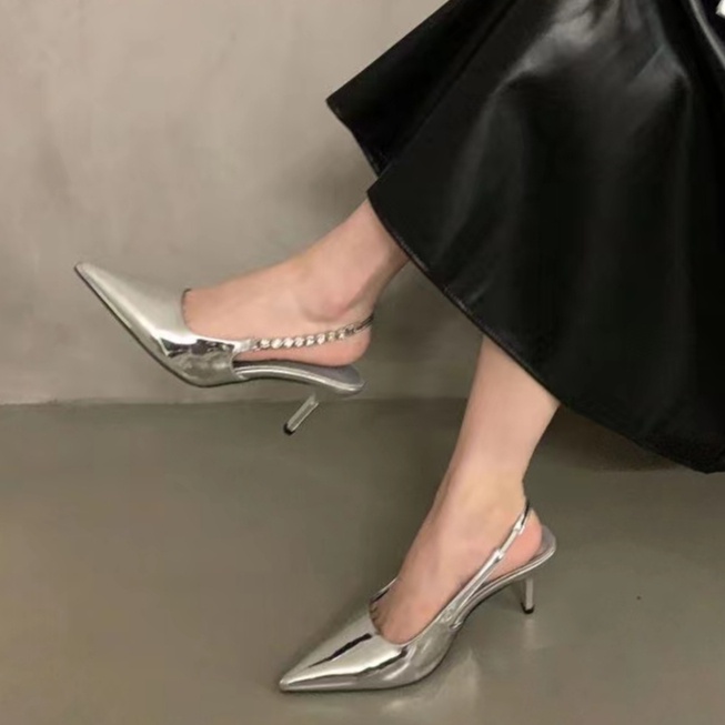 Sandal Cao Gót Mũi Nhọn Thiết Kế Mới Thời Trang Theo Phong Cách Hàn Quốc 2023