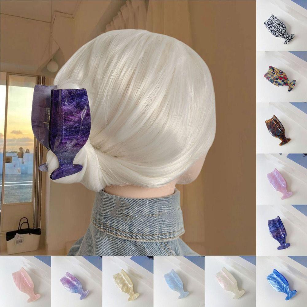 EPOCH Kẹp Tóc Càng Cua Bằng Thủy Tinh Màu Sáng Axit Acetic Đơn Giản Dùng Hàng Ngày