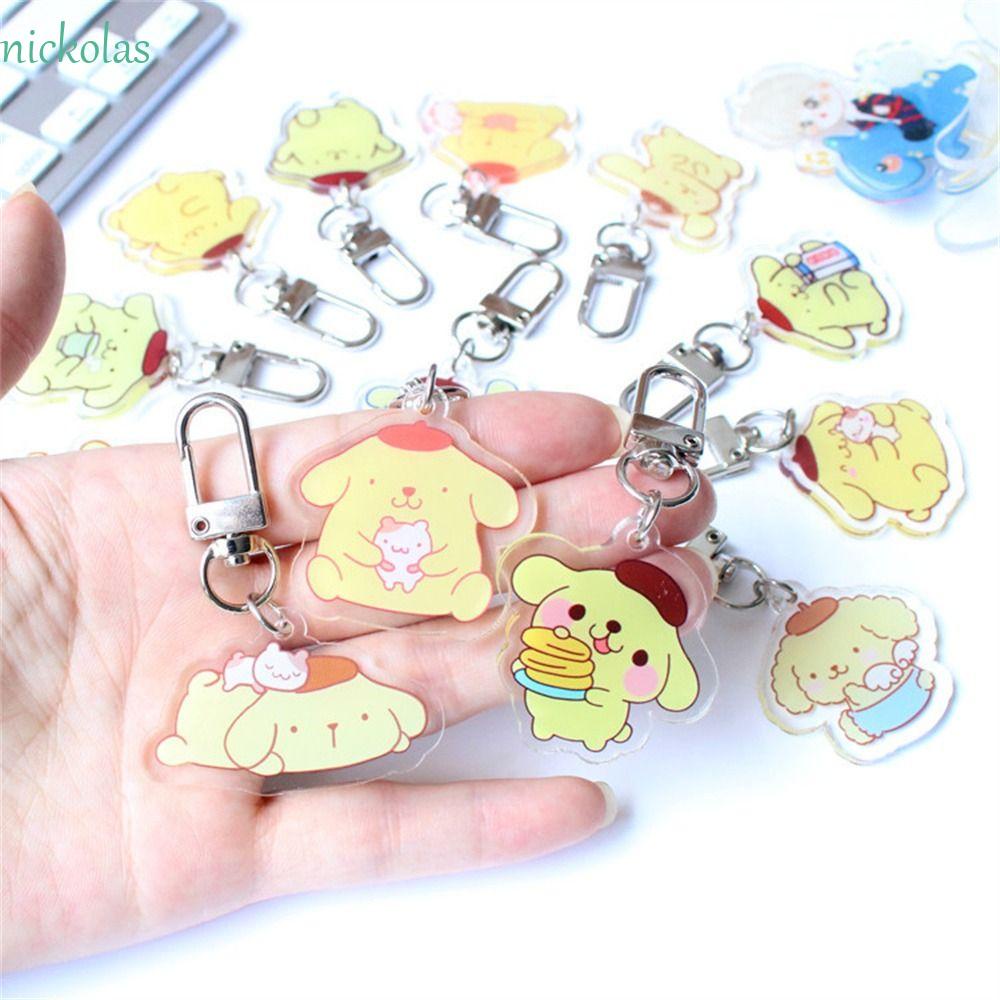 NICKOLAS Móc Khóa Hai Mặt Trong Suốt Họa Tiết Hoạt Hình Cho Bé