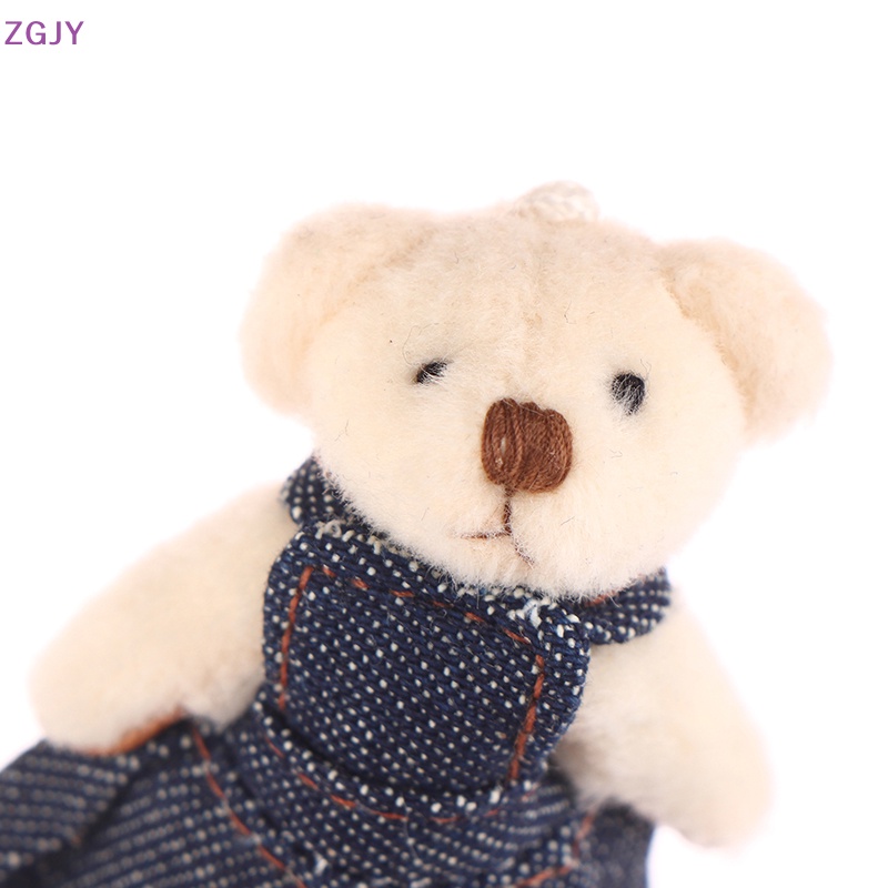 Set 2 Móc Khóa Hình Gấu / Thỏ Nhồi Bông Mềm Mại 5cm DIY Mới