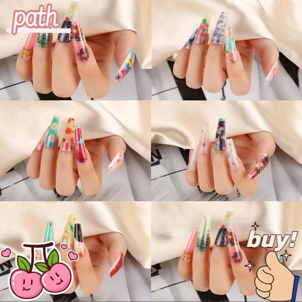 PATH Bộ 24 Móng Tay Giả Dài Tháo Rời Được
