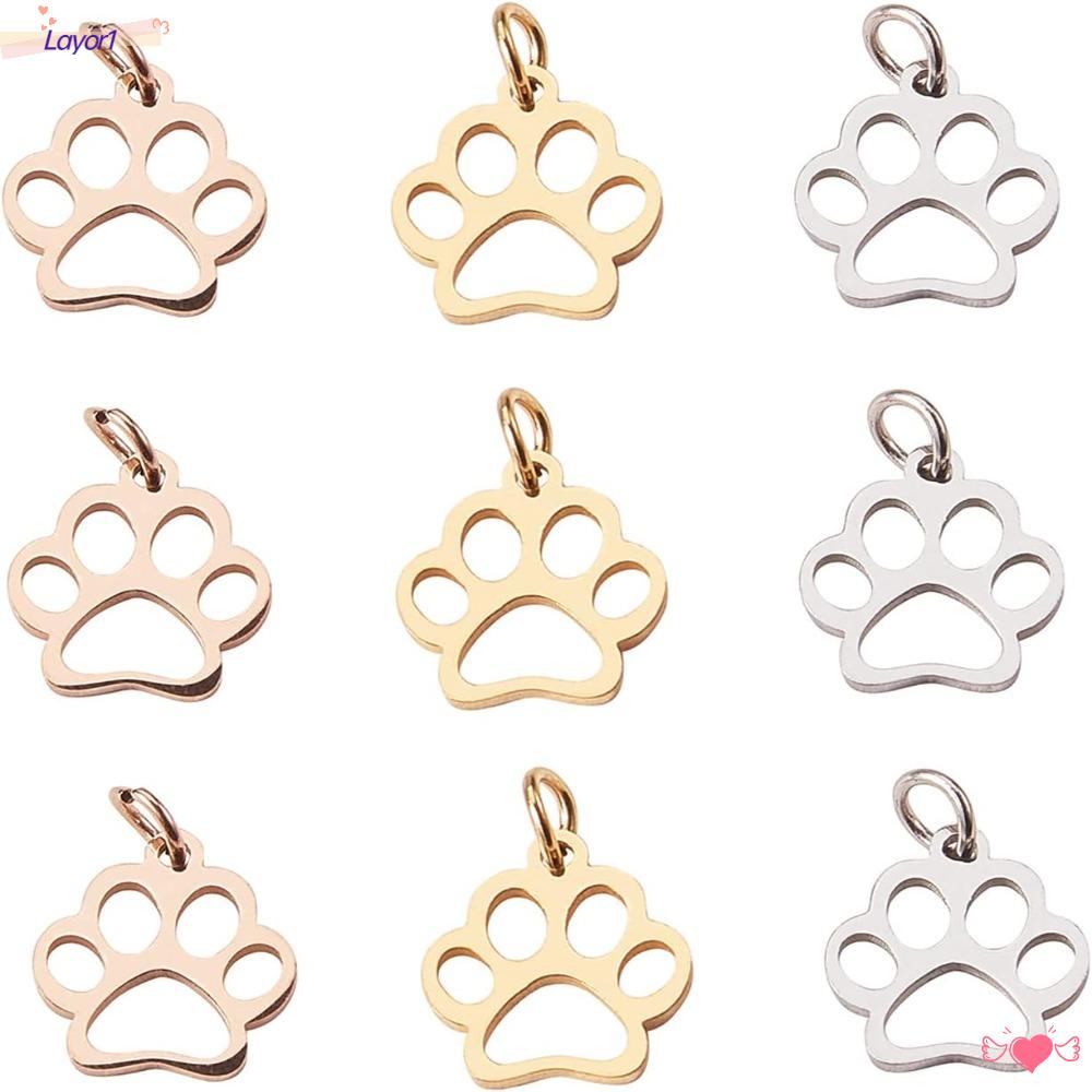 LAYOR1 Mặt Dây Chuyền Tròn Bằng Thép Không Gỉ 304 Màu Vàng Hồng 16 * 12mm Hình Thỏ Dễ Thương