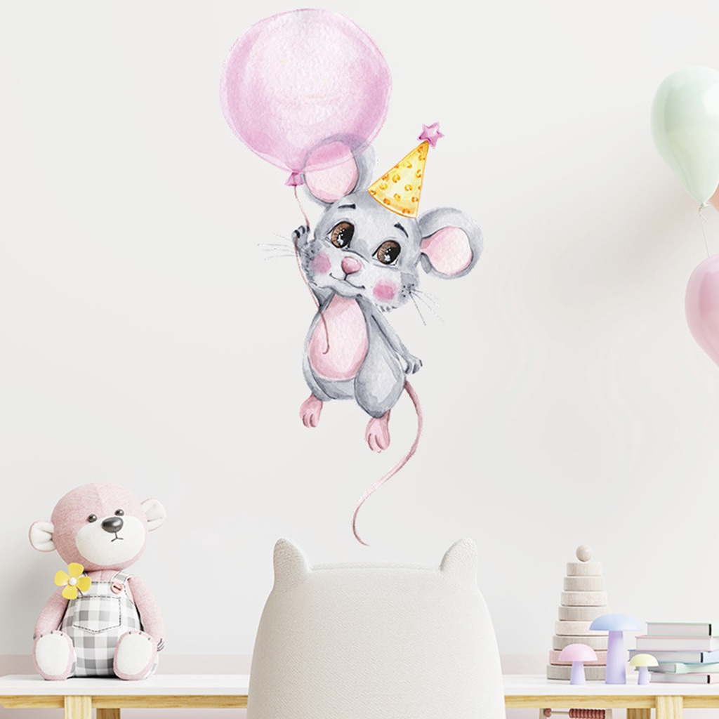 Miếng Dán Tường Trang Trí Hình Chuột Tự Dính Bằng PVC Chống Nước