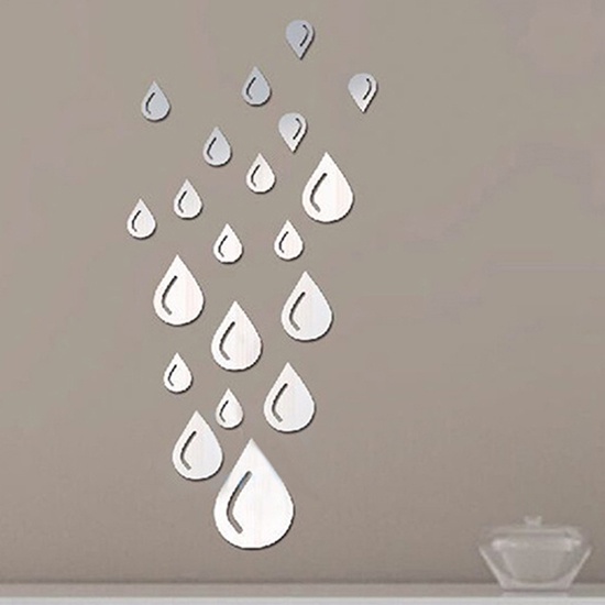 Gương Dán Tường Acrylic Hình Giọt Nước 3D Thời Trang