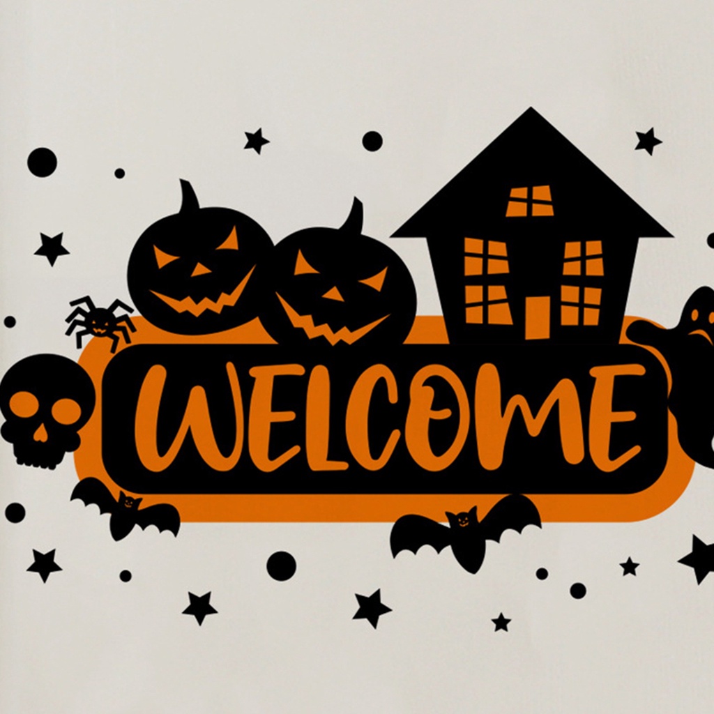 (Bất Ngờ) Nhãn Dán Tường Cửa Sổ Tự Dính Hình Bí Ngô Halloween Có Thể Tháo Rời Dễ Dàng Trang Trí Tiệc Tùng