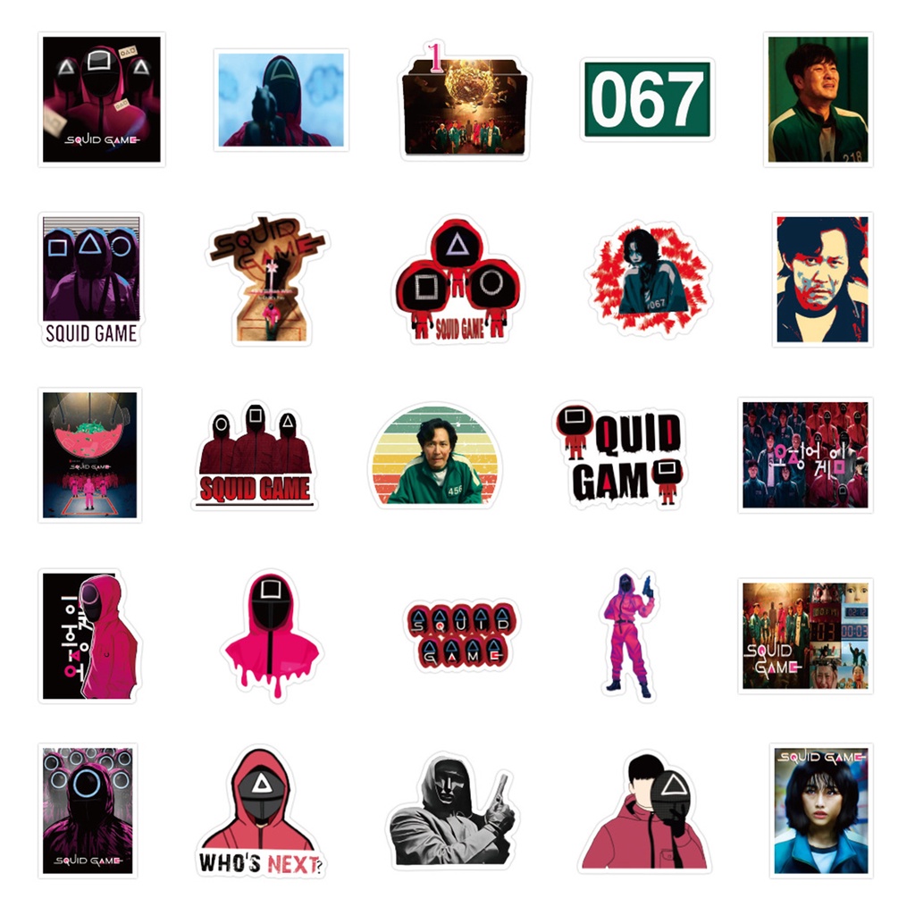 Set 50 Miếng Dán Trang Trí Ván Trượt / TV Hình Mực Độc Đáo