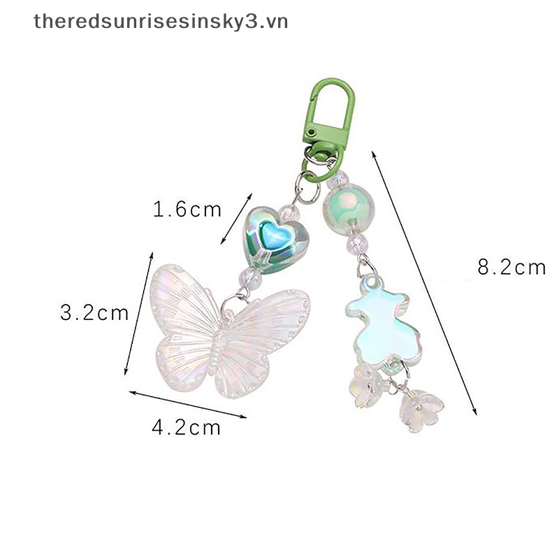 # # Móc Khóa Acrylic Màu Gradient Họa Tiết Bướm Nhỏ Trong Suốt Tươi Tắn Thời Trang Trang Trí Túi Xách