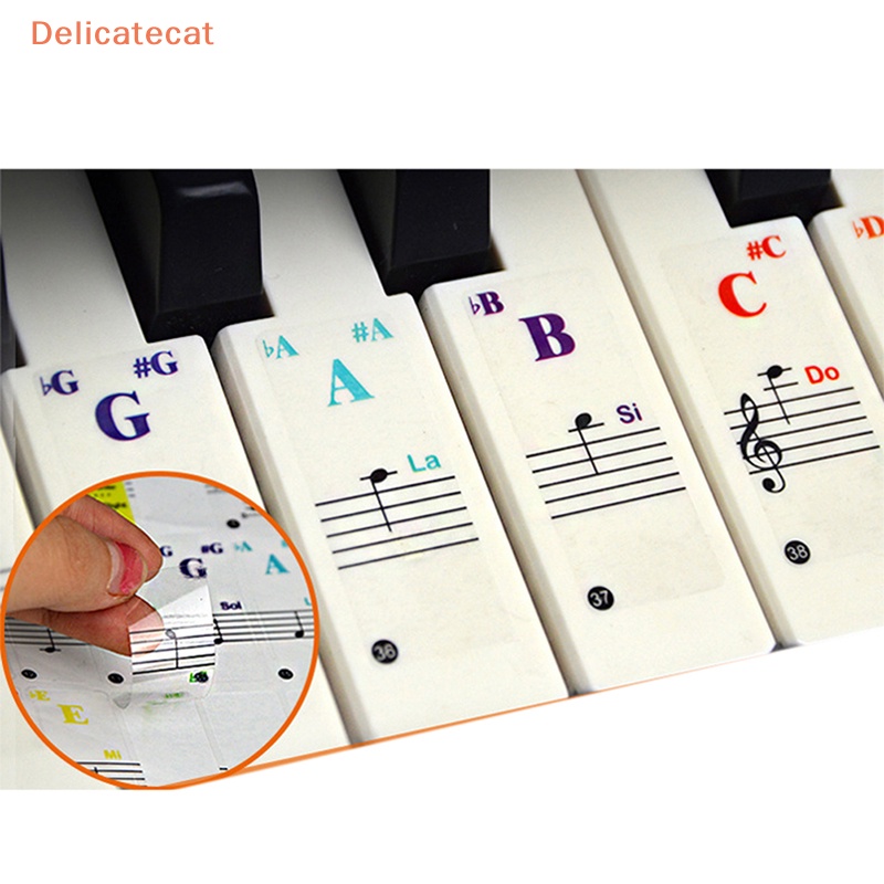 Bộ Sticker Dán Phím Đàn Piano Trong Suốt Nhiều Màu Sắc Dành Cho Trẻ Em