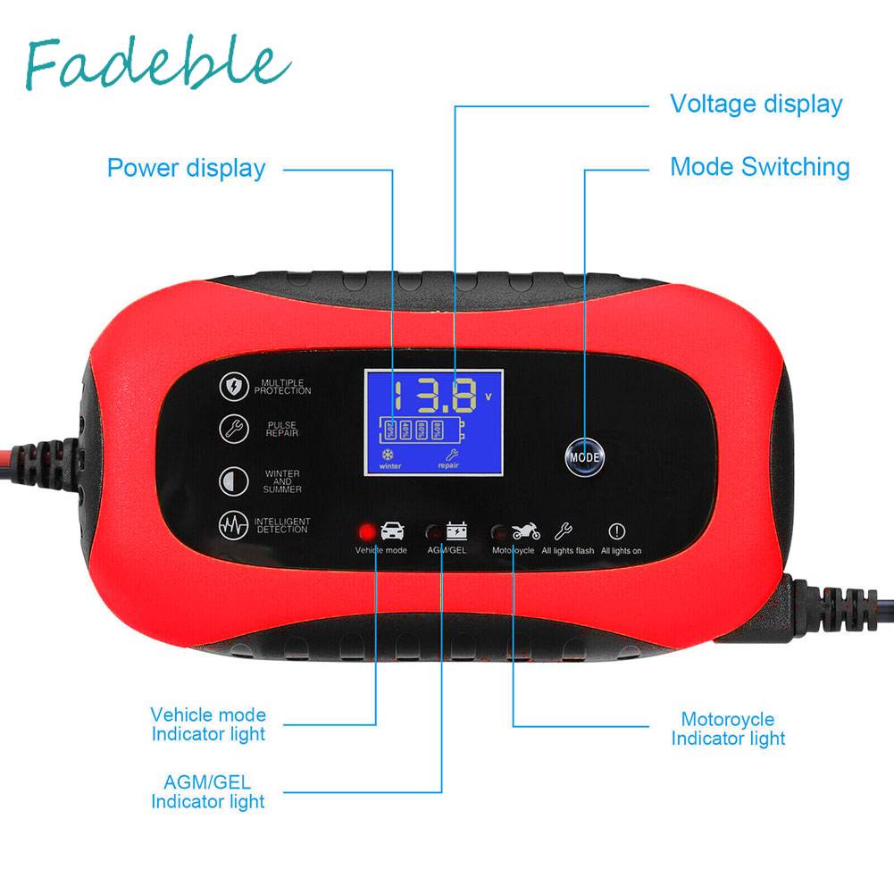 Bộ Sạc Pin Kỹ Thuật Số 12V 6A 12V Cho Xe Máy SUV