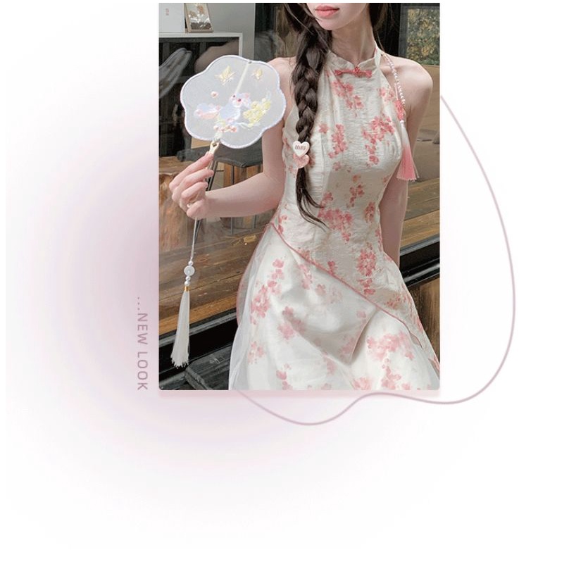 Đầm Hoa Đào Phong Cách Trung Quốc Thời Trang Mùa Hè Hàng Mới 9VQ1