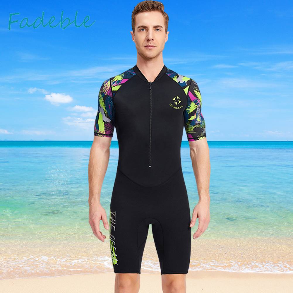 Bộ Đồ Lặn Toàn Thân Chống Tia UV Cao Su Tổng Hợp Có Khóa Kéo Trước Dày 1.5MM