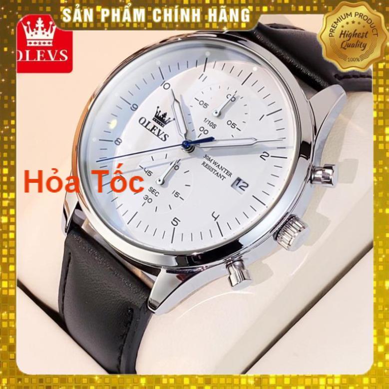 [SIÊU HOT] OLEVS 2880 Đồng hồ nam chính hãng Dây da có chức năng Lịch chống vô nước phát sáng Mặt số | BigBuy360 - bigbuy360.vn