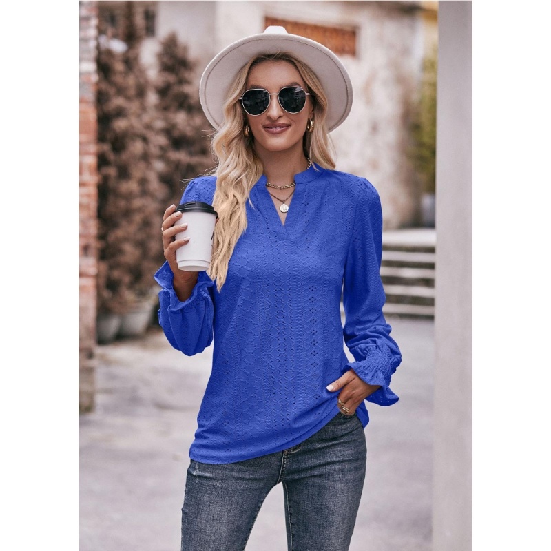 Áo Sơ Mi Nữ Tay Dài Cổ Chữ V Dáng Rộng Thời Trang Mùa Hè