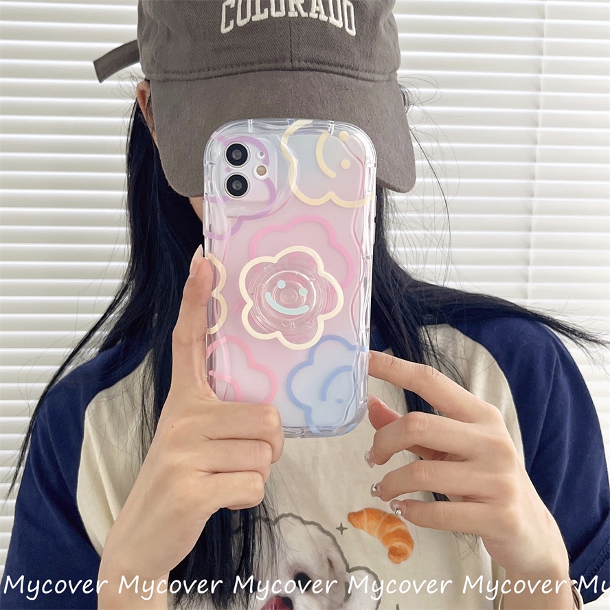 Ốp Điện Thoại Silicon Mềm Hình Hoa Và Cầu Vồng Cho iPhone 11 13 12 14 Pro Max X XR Xs Max 6 7 8 Plus